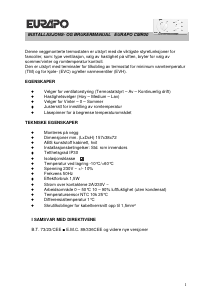 Bruksanvisning Eurapo CMR00 Termostat