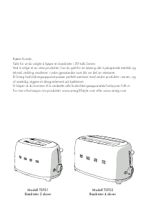 Bruksanvisning Smeg TSF01PBEU Brødrister