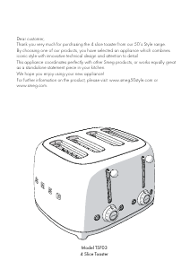 Manual Smeg TSF03BLEU Toaster
