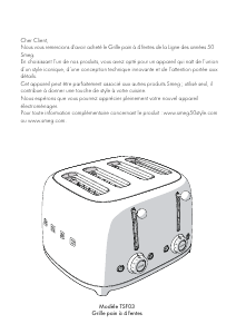 Mode d’emploi Smeg TSF03RDEU Grille pain