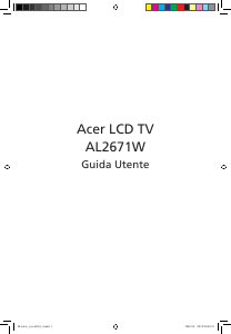 Manuale Acer AL2671W LCD televisore