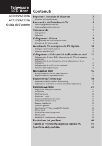 Manuale Acer AT2056 LCD televisore