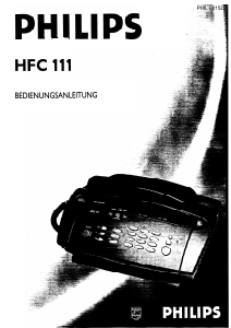 Bedienungsanleitung Philips HFC 111 Faxmaschine