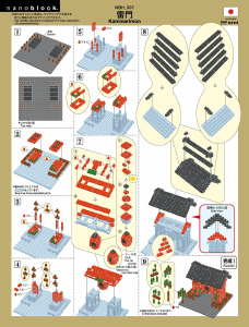 Manual Nanoblock set NBH-007 Sights to See Kaminarimon