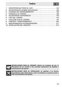 Manual de uso Smeg SC750PX-8 Horno