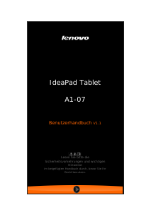 Bedienungsanleitung Lenovo IdeaPad A1-07 Tablet