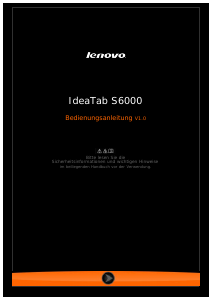 Bedienungsanleitung Lenovo IdeaTab S6000 Tablet