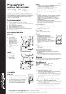 Manual Prologue YT6981 Weather Station