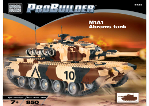 Handleiding Mega Bloks set 9734 Probuilder M1A1 Abrams tank