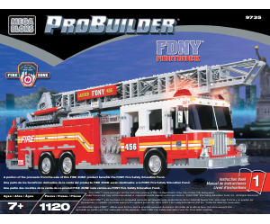 Manual Mega Bloks set 9735 Probuilder FDNY fire truck