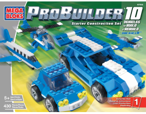 Handleiding Mega Bloks set 9766 Probuilder Blauwe racewagen