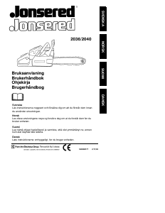 Bruksanvisning Jonsered 2036 Motorsag