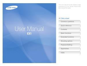 Manual Samsung EX1 Digital Camera