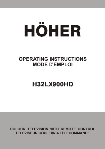Mode d’emploi Höher H32LX900HD Téléviseur LCD