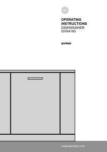 Manual Gorenje GV64160 Dishwasher