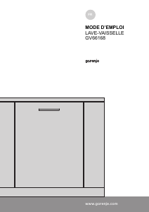 Mode d’emploi Gorenje GV66168 Lave-vaisselle
