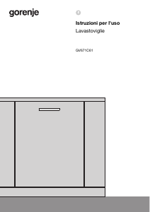 Manuale Gorenje GV671C61 Lavastoviglie