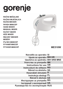 Manuál Gorenje ME510W Ruční mixér