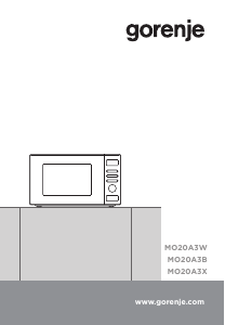 Priručnik Gorenje MO20A3X Mikrovalna pećnica
