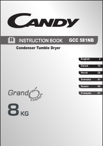 Käyttöohje Candy GCC 581 NB Kuivausrumpu