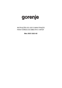 Manual Gorenje BOC6322AX Forno