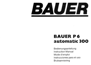 Bruksanvisning Bauer P6 Automatic 300 Projektor