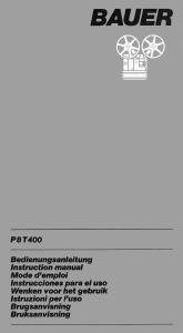 Manual de uso Bauer P8 T400 Proyector