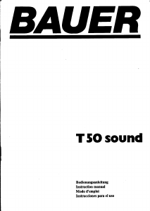 Manual Bauer T50 Sound Projector