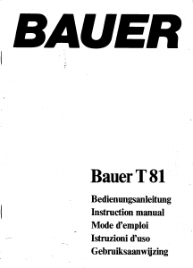 Manual Bauer T81 Projector