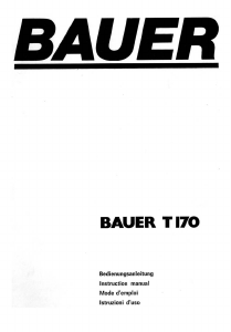 Manual Bauer T170 Projector