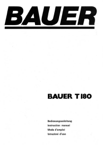 Manuale Bauer T180 Proiettore