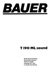 Mode d’emploi Bauer T190 ML Sound Projecteur