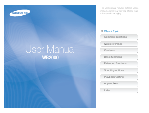 Manual Samsung WB2000 Digital Camera