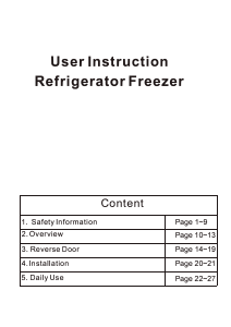 Manual Candy CCDS 6172XN Fridge-Freezer