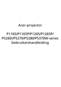 Handleiding Acer P1265 Beamer