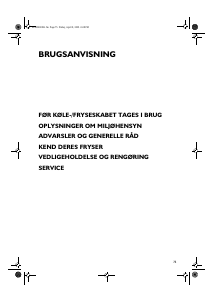 Brugsanvisning Ignis AFE 275-K Fryser