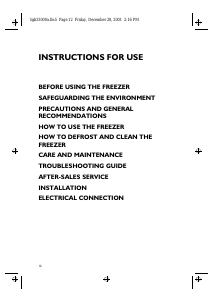 Manual Ignis CVB 13 Freezer
