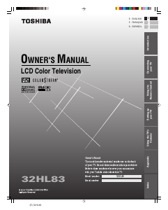 Manual Toshiba 32HL83 LCD Television