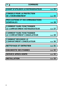 Mode d’emploi Ignis CBA 251R/H Réfrigérateur combiné