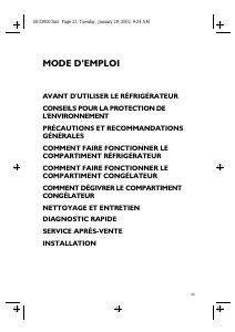 Mode d’emploi Ignis CBAE 324/M Réfrigérateur combiné