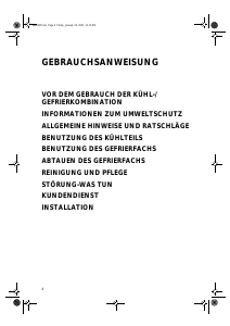 Bedienungsanleitung Ignis CBB 392 Kühl-gefrierkombination
