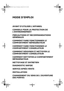 Mode d’emploi Ignis DPA 18 Réfrigérateur combiné