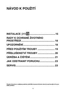 Manuál Ignis AKL 898/IX Trouba
