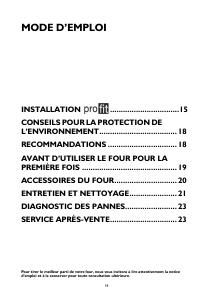 Mode d’emploi Ignis AKL 899/WH Four