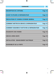 Mode d’emploi Ignis ARF 190/G Réfrigérateur