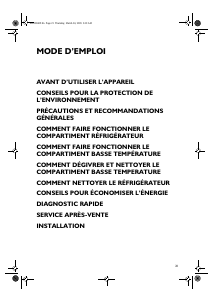 Mode d’emploi Ignis ARL 101-K/1 Réfrigérateur