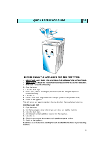 Manual Ignis AWV 405 Washing Machine