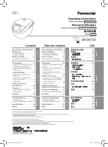 Mode d’emploi Panasonic SR-DE103 Cuiseur à riz