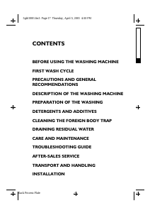 Manual Ignis LTA 65 Washing Machine