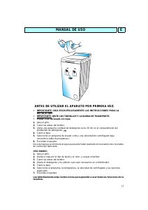 Manual de uso Ignis LTA 80 Lavadora